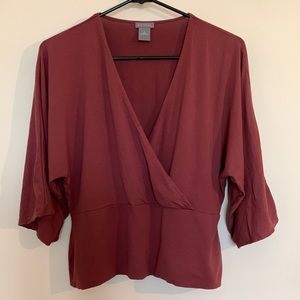 Vintage Ann Taylor kimono style faux wrap top